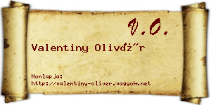 Valentiny Olivér névjegykártya